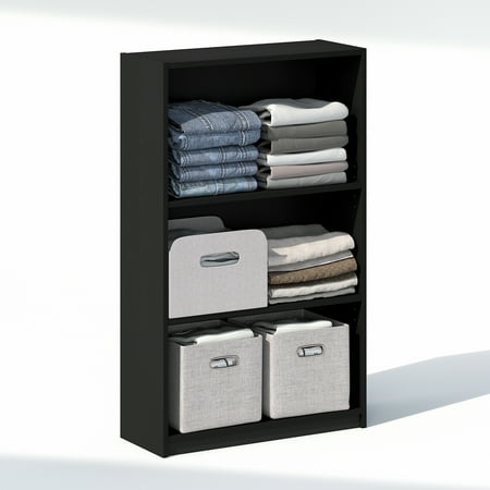 Furinno REED 3-Tier Closet Organizer Open Shelf Blackwood