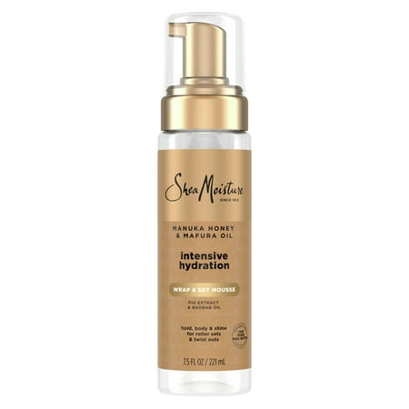 SheaMoisture Hydrating Wrap & Set Mousse for Hold & Shine Manuka Honey & Mafura Oil, 7.5 oz