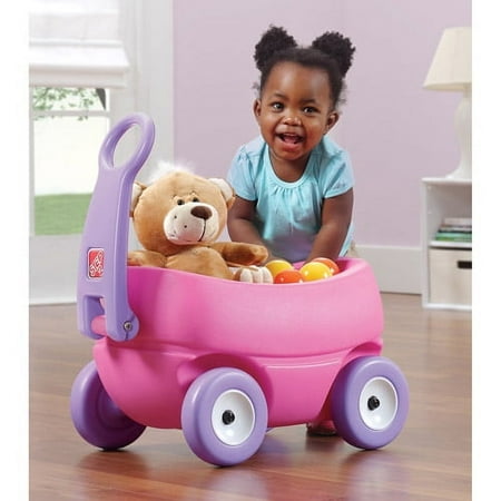 STEP2 ピンクワゴン Step-2-Pink-Plastic-Wagon-With-Foldable-Seat-40x19x17
