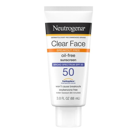 Neutrogena SPF 50 Clear Face Sunscreen for Oily Skin, 3 fl. oz