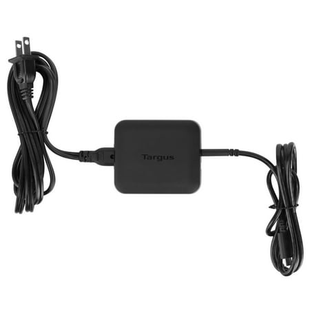 Targus 65W USB-C/USB-A Charger - 120 V AC, 230 V AC Input - 5 V DC/3 A, 9 V DC, 12 V DC, 15 V DC, 20 V DC Output