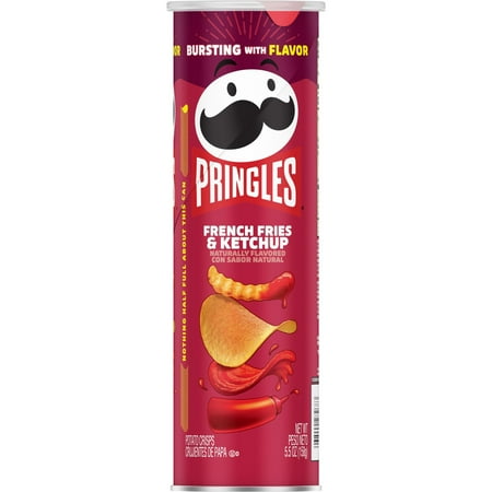 Pringles French Fries and Ketchup Potato Crisps Chips, 5.5 oz