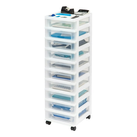 IRIS 10Drawer Plastic Storage Rolling Cart