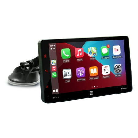 Dual Electronics 7" Touchscreen Portable Dash Mount Car Stereo Receiver with Wireless Apple CarPlay & Android Auto &ndash; Bluetooth, USB &ndash; DMD7W (New)