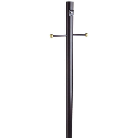 Design House Black Lamp Post with Cross Arm and Photo Eye