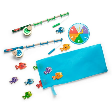 Melissa & Doug Catch & Count Wooden Fishing Game with 2 Magnetic Toy Rods - FSC Certified