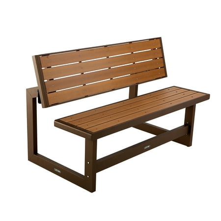 Lifetime New Outdoor or Indoor Convertible Patio Bench to Picnic Table, Mocha Brown (60139)