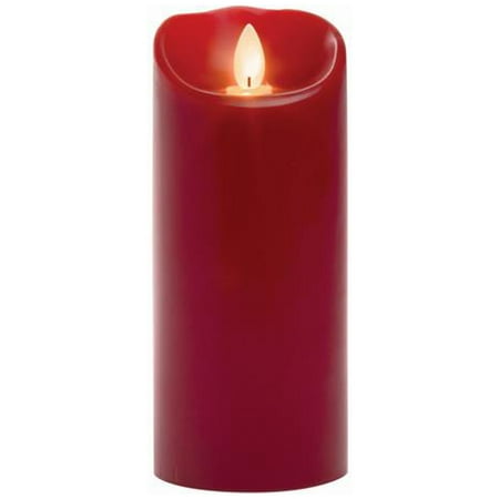 Sullivans Candle Impressions 9" Red Smooth LED Pillar Candle