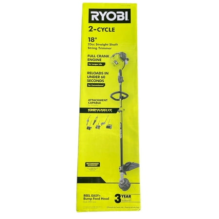 RYOBI 25 cc 2-Stroke Attachment Capable Full Crank Straight Gas Shaft String Trimmer