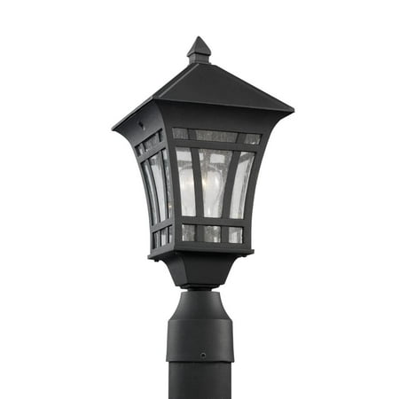 Sea Gull Lighting 82131-12 Herrington 1-Light Outdoor Post Lantern in Black