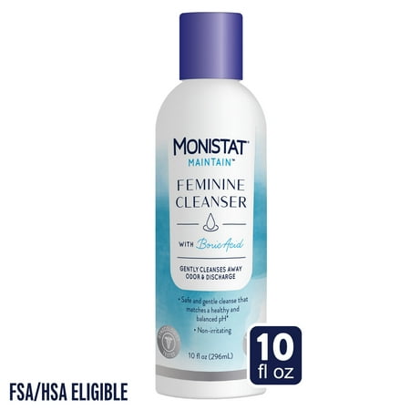Monistat Boric Acid Feminine Cleanser, Fragrance Free Feminine Wash, 10 fl oz, 1 Pack