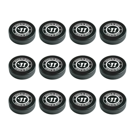 Warrior 12-Pack Ice Hockey Pucks - 6oz - Black Rubber Pucks in a Mesh Bag Ideal for Ice Hockey Teams