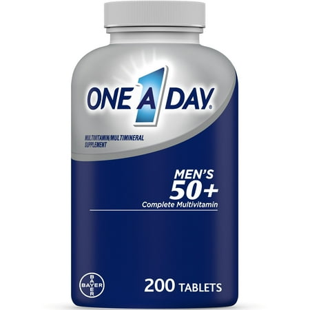 One A Day Men's 50+ Multivitamin Tablets, Multivitamins for Men, 200 Ct
