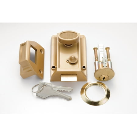 1105 Brass Night Latch With 5-Pin Tumbler Locking Cylinder - Quantity 1