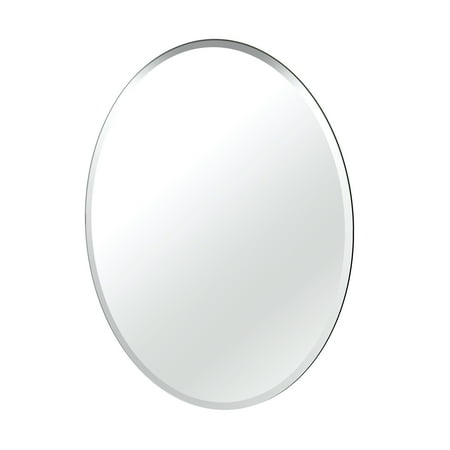 Flush Mount 32"H Frameless Oval Mirror