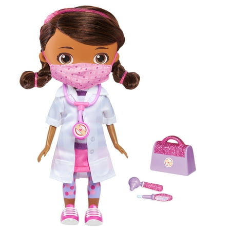 Disney Junior Doc McStuffins Wash Your Hands Singing Doll, With Mask & Accessories, Officially Licensed Kids Toys for Ages 3 Up, Gifts and Presents