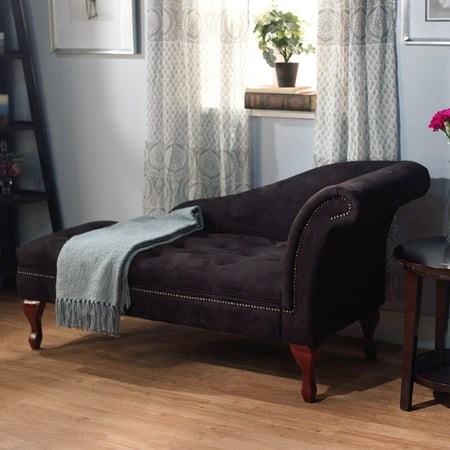 Simple Living  Storage Chaise Lounge Black Modern & Contemporary