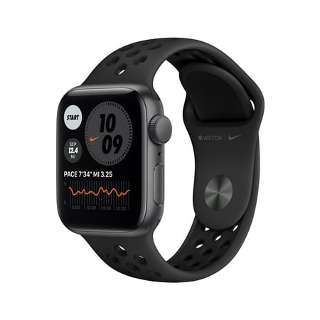 Apple Watch Nike SE (1st Gen) GPS, 40mm Space Gray Aluminum Case with Anthracite/Black Nike Sport Band - Regular