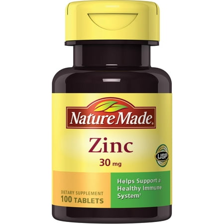 Nature Made Zinc 30 mg Tablets, Dietary Supplement for Immune Support, 100 Count