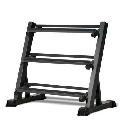Marcy Deluxe Three Tier Metal Home Workout Gym Dumbbell Weight Rack | DBR86
