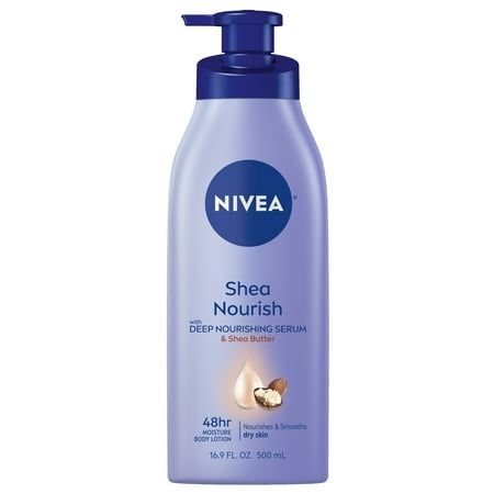 NIVEA Shea Daily Moisture Body Lotion for Dry Skin, Shea Butter, 48Hr Moisturizer, 16.9 fl oz