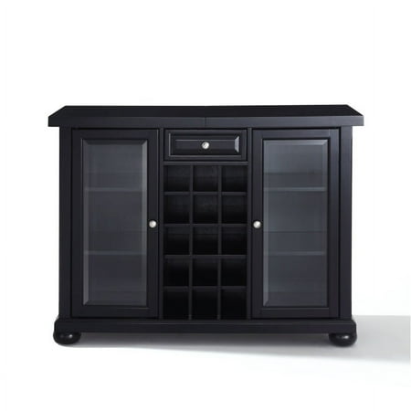Crosley Alexandria Sliding Top Bar Cabinet in Black