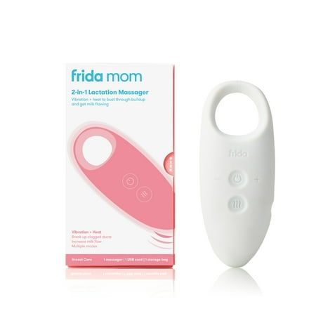 Frida Mom 2-in-1 Lactation Massager and Breastfeeding Supplement with Vibration and Heat for Breast Care