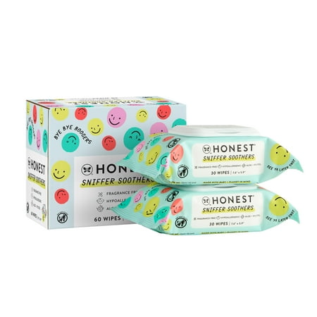 The Honest Company, Sniffer Soothers Nose & Face Wipes, 60ct