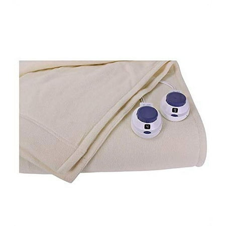 SoftHeat by Perfect Fit | Luxury Micro-Fleece Low-Voltage Electric Heated Blanket (King, Natural)