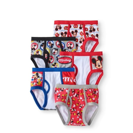 Disney Mickey Mouse, Boys Underwear, 5 Pack Briefs (Little Boys