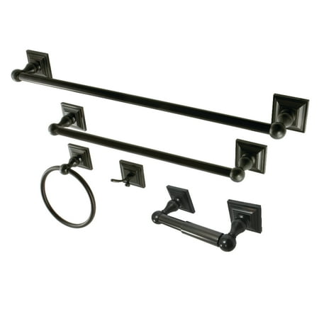 Kingston Brass BAHK3212478ORB Serano 5-Piece 18-Inch and 24-Inch Towel Bars Bathroom Accessory Set in Oil Rubbed Bronze