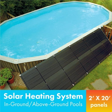 SunHeater 2 x 20 Solar Heating Panels for Swimming Pool, 80 sq ft, 2-pack