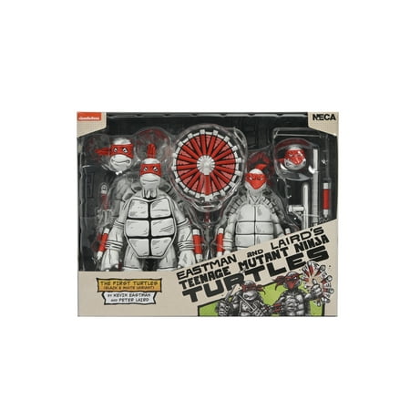 NECA - Teenage Mutant Ninja Turtles (Mirage Comics) - 7" Scale Action Figure - Black and White First Turtles 2 Pack