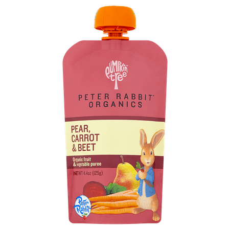 Peter Rabbit Pear, Carrot & Beet Organic Puree, 4.4 oz Toddler Snack