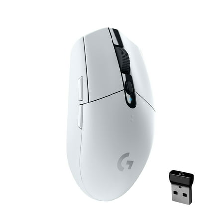 Logitech G305 LIGHTSPEED Wireless Gaming Mouse, HERO Sensor, 12,000 DPI, Lightweight, 6 Programmable Buttons, 250h Battery, On-Board Memory, Compatible with PC, Mac - White