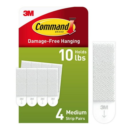 Command Medium Picture Hangers, White, 4 Pairs, Hang Christmas Decorations Damage-Free