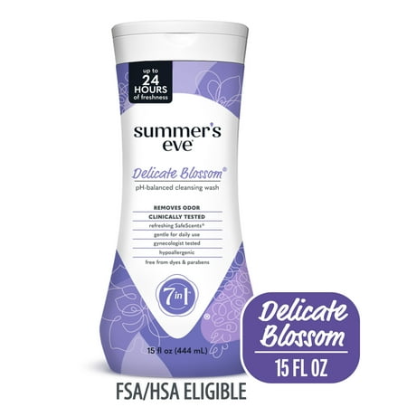 Summer's Eve Delicate Blossom Daily Feminine Wash, Removes Odor, pH Balanced, 15 fl oz