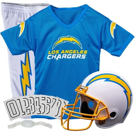 Franklin Sports LA Chargers Kids NFL Uniform Set - Youth NFL Team Jersey, Helmet, Pants + Apparel Costume - Official NFL Gear -Youth Small