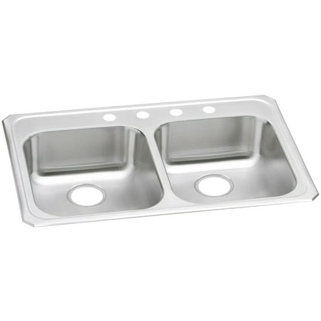 Elkay GECR33211 Celebrity Stainless Steel 33" x 21-1/4" x 5-3/8", 2-Bowl Top Mount Kitchen Sink