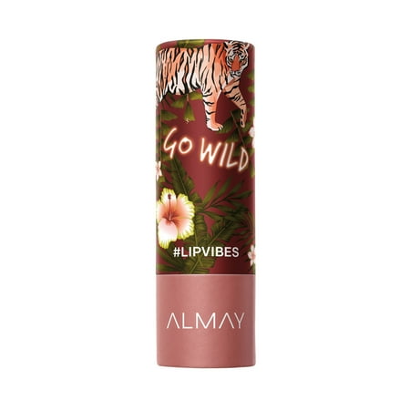 Almay Lip Vibes Hypoallergenic Cream Lipstick with Shea Butter, Go Wild, 0.14 oz