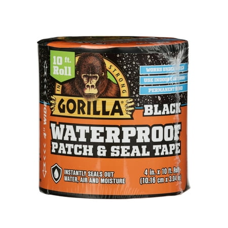 Gorilla 4 in. W X 10 ft. L Black Waterproof Repair Tape