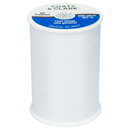 Coats & Clark All Purpose White Polyester Thread, 500 yards/457 meters
