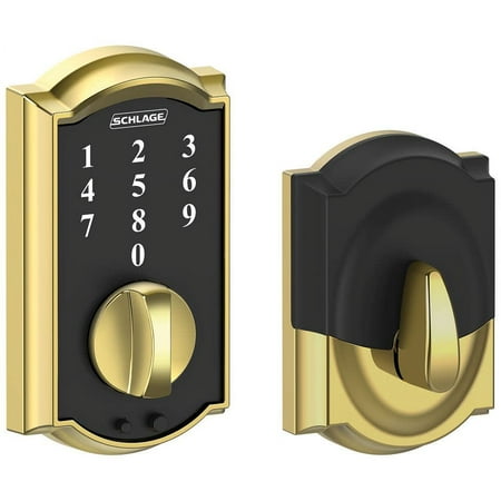 BE375CAM605 12-321 10-116 Camelot Touch Keyless Deadbolt - Polished Brass