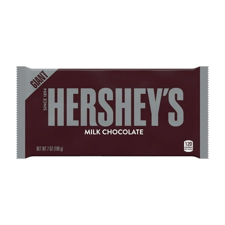 Hersheys, Milk Chocolate Giant Candy, Bulk Individually Wrapped, 7 oz, Bars 12 Ct