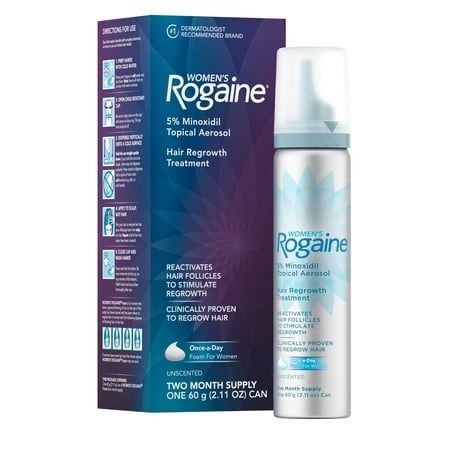 Womens Rogaine 5% Minoxidil Foam, Unscented, 2-Month Supply