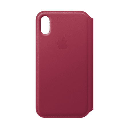 Apple Leather Folio for iPhone X - Berry