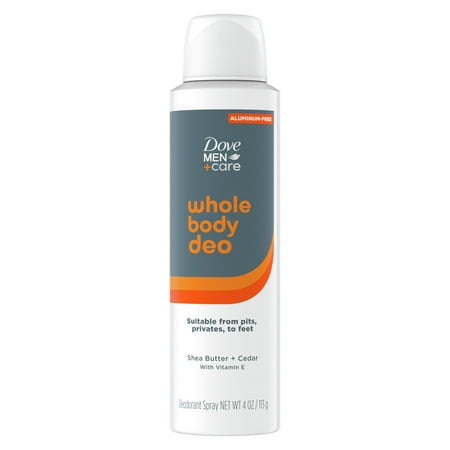 Dove Men +Care Whole Body Deodorant Spray for Men Shea Butter & Cedar, 4 oz