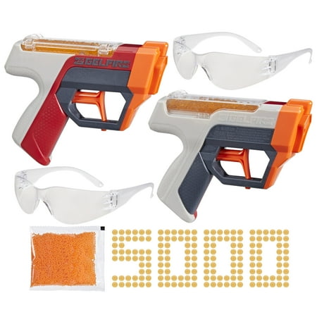 Nerf Pro Gelfire Dual Wield 2-Pack, 5000 Rounds, 2x100 Round Integrated Hoppers, Eyewear, Ages 14+