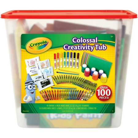 Crayola Creativity Tub, Art Set, 102 Pcs, Toys for Kids, Creative Holiday Gifts, Beginner Child
