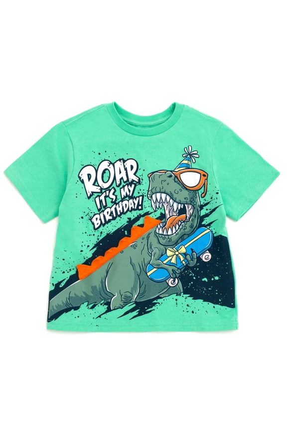Dinosaur Boys Birthday T-Shirt Toddler to Little Kid Sizes